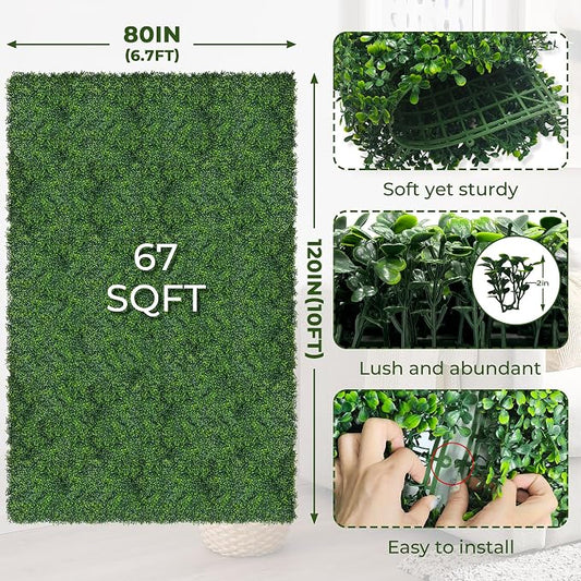 Artificial Ivy Privacy Fence Screen: 80"x 120" 4-Layer Leaf UV-Anti Faux - Image 2