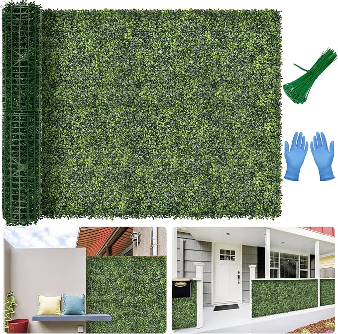 Artificial Boxwood Backdrop Roll: 48"x120" UV-Anti Greenery Faux Grass Hedge by BHXCL