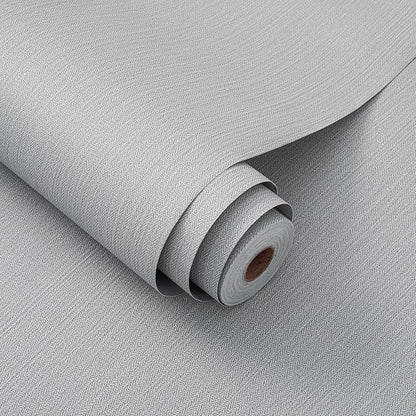 24"x393" Grey Grasscloth Peel and Stick Fabric Textured Contact Paper Removable by LVSHI
