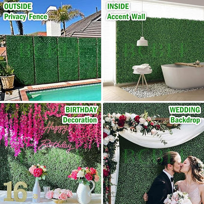 20x20Inch 9Pcs Grass Wall Panels, 4 Layers UV-Anti Boxwood Greenery Hedge - Image 6