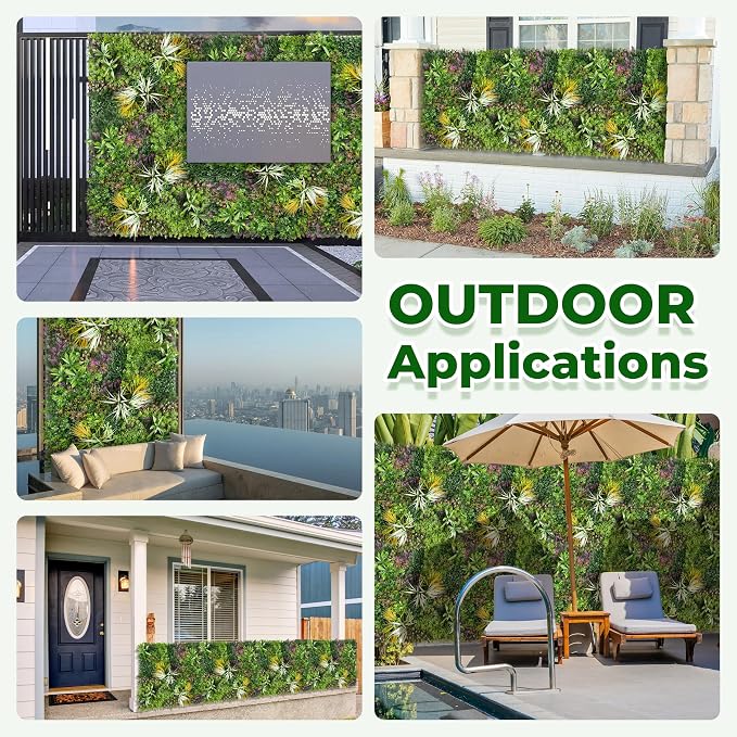 Artificial Grass Wall Panels: 20''x20'' Boxwood Hedge Panels, UV-Anti Privacy - Image 6