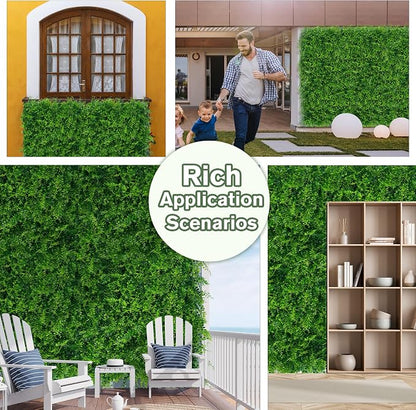Greenery Faux Grass Wall Backdrop: 80"x120" UV-Anti Artificial Green Boxwood - Image 6
