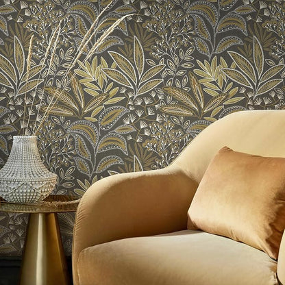 Safiyya Brown Vintage Floral Wallpaper Peel and Stick Contact Paper 17.3" x - Image 8