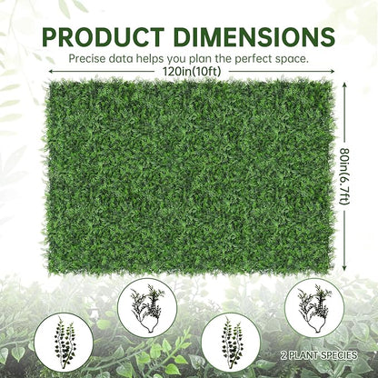 Artificial Green Wall Panels: 80"x120" Boxwood Hedge Green Wall Decor Backdrop - Image 2