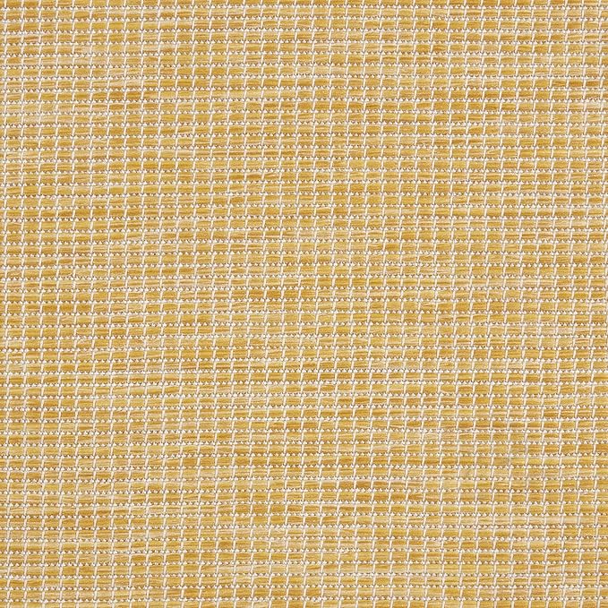 Nourison Positano Indoor/Outdoor Yellow 6' x Round Area Rug, Easy Cleaning, Non Shedding, Bed Room, Living Room, Dining Room, Backyard, Deck, Patio (6 Round)