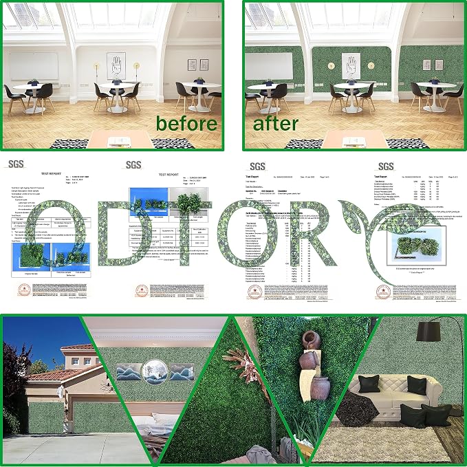 ODTORY Artificial Grass Wall Panels, 20X20 in 6P UV-Anti Greenery Boxwood Panels - Image 6