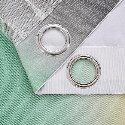 XiDi Curtains for Bedroom Decor, Rainbow GreenYellowGrey34/96/1 - Image 6
