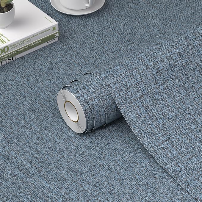 WADILE Grasscloth Peel and Stick Wallpaper 15.7in x 393.7in, Textured Contact by WADILE
