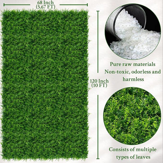 ODTORY Artificial Plants Hedge Wall Panels：68x120 Inch UV-Anti Greenery Boxwood - Image 2