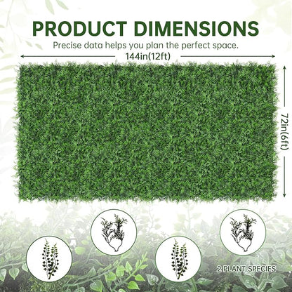Artificial Green Wall Panels: 6FTx12FT Boxwood Hedge Green Wall Decor Backdrop - Image 2