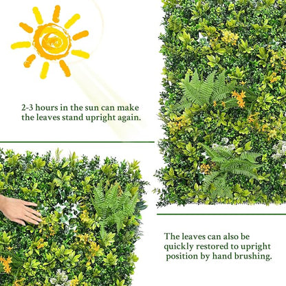 ODTORY Artificial Boxwood Hedges Panels: 20"x20" 8P UV-Anti Faux Greennery - Image 7