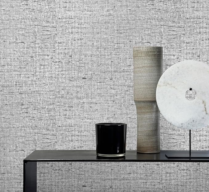 Gray Grasscloth Peel and Stick Wallpaper Textured Contact Paper 15.7inch x - Image 7