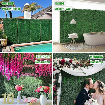 10x10Inch 8Pcs Grass Wall Panels, 4 Layers UV-Anti Boxwood Greenery Hedge - Image 6