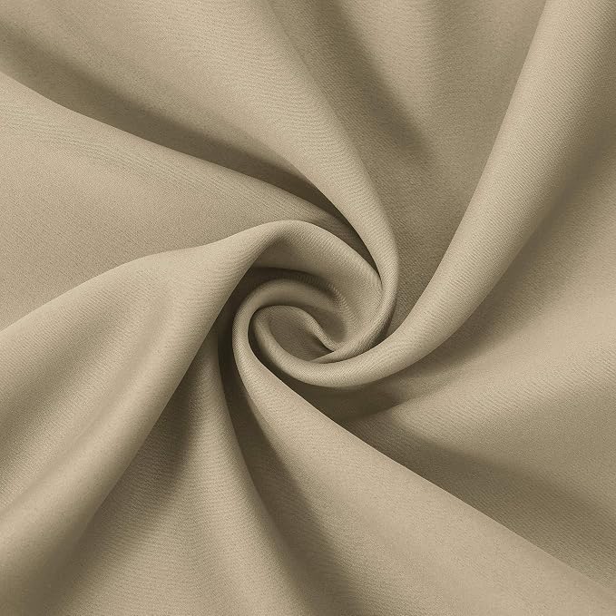 LEMOMO Beige Blackout Curtains/42 x 84 Inch/Set of 2 Panels Room Darkening - Image 8