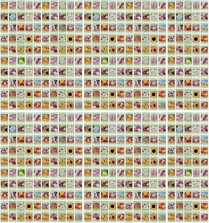 Set of 500 Assorted Flower Seed Packets! Flower Seeds in Bulk - 20+ Varieties Available! (500)