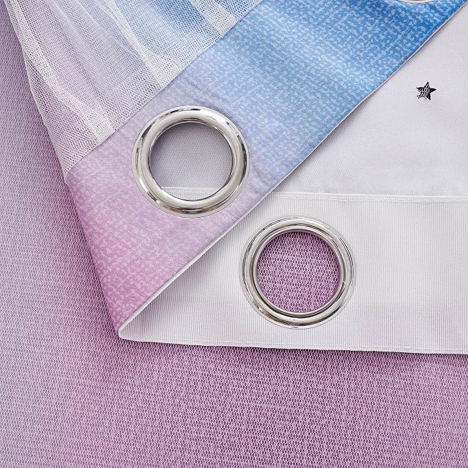 XiDi Curtains for Bedroom Decor, Rainbow Green PurpleBlue52/96/1 - Image 7