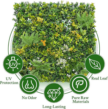 ODTORY Artificial Boxwood Hedges Panels: 20"x20" 8P UV-Anti Faux Greennery - Image 4