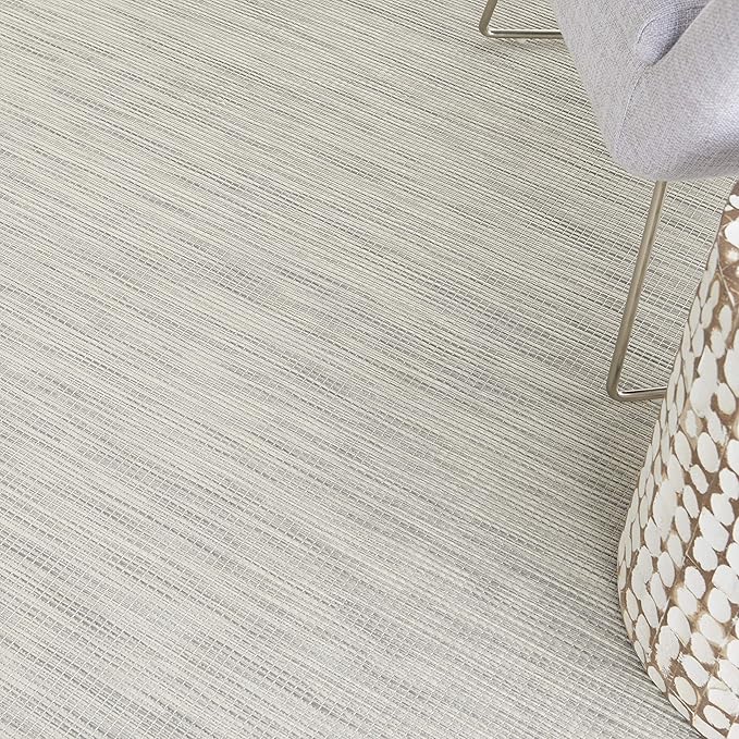 Nourison Positano Indoor-Outdoor Light Grey 5' x 7' Area Rug, Easy Cleaning, Non Shedding, Bed Room, Living Room, Dining Room, Backyard, Deck, Patio (5x7)