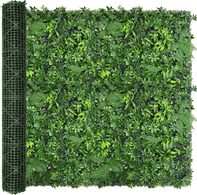 Artificial Green Boxwood Grass Wall Roll: 72"x144" UV Protected Ivy Privacy by DOPGIB