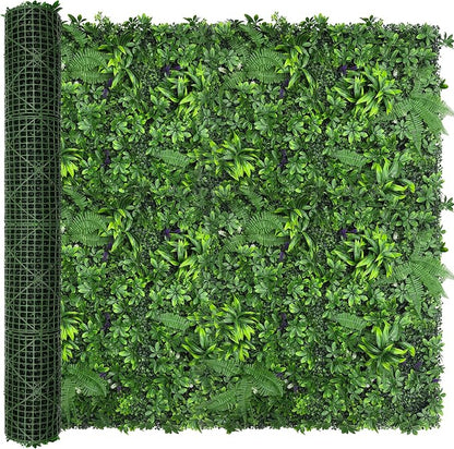 Artificial Green Boxwood Grass Wall Roll: 80"x120" UV Protected Ivy Privacy by DOPGIB