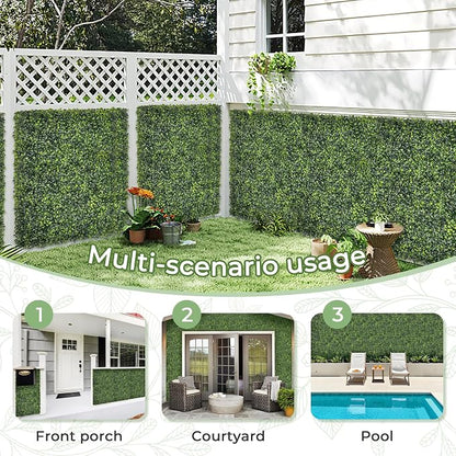 Artificial Boxwood Backdrop Roll: 48"x120" UV-Anti Greenery Faux Grass Hedge - Image 5