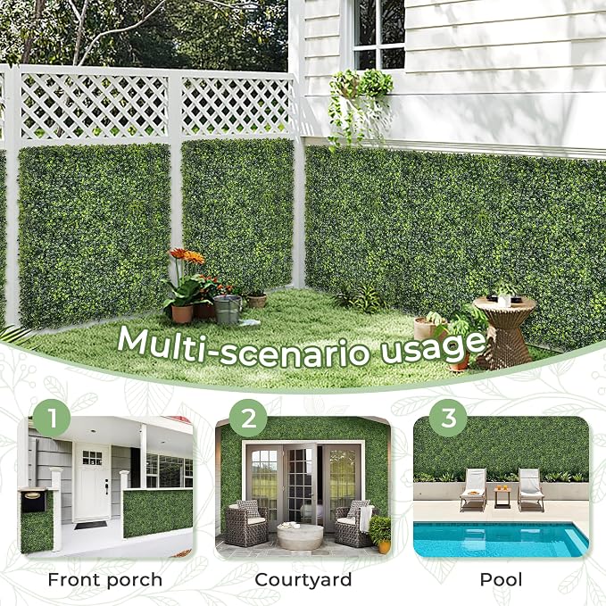 Artificial Boxwood Backdrop Roll: 60"x120" UV-Anti Greenery Faux Grass Hedge - Image 5