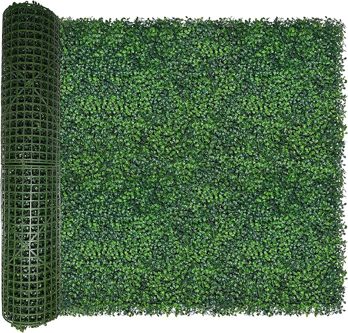 ODTORY Artificial Boxwood Roll: 40x120 in UV-Anti Faux Ivy Boxwood Hedge Leaf by ODTORYHOME