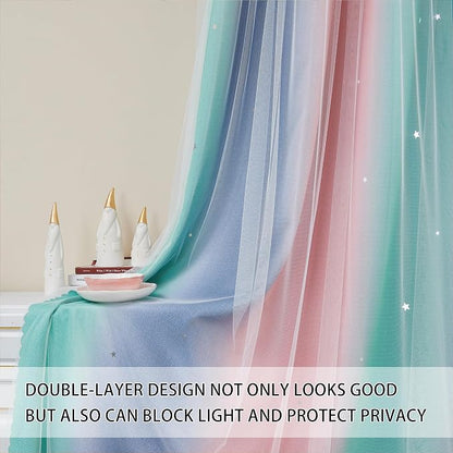 XiDi Grey Curtains for Kids Room, Nursery Blackout Curtain, Girls Room Decor - Image 2