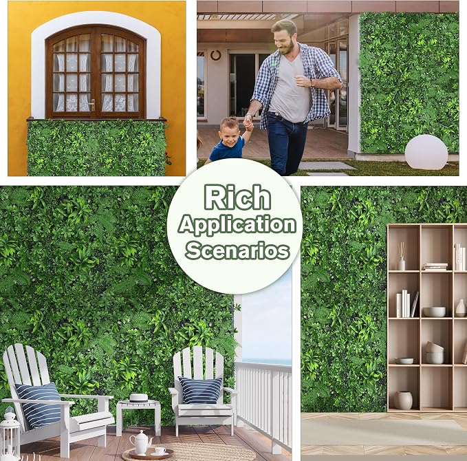 Artificial Green Boxwood Grass Wall Panels: 60"x120"（50SQFT） UV Protected Ivy - Image 6