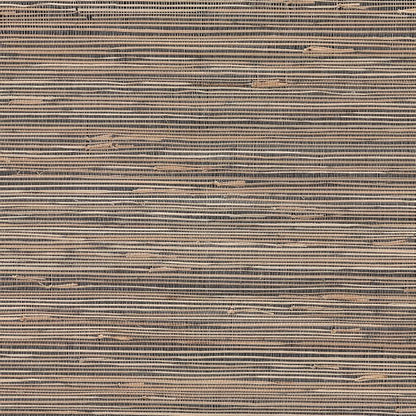 Anhui Black Grasscloth Wallpaper by Unknown