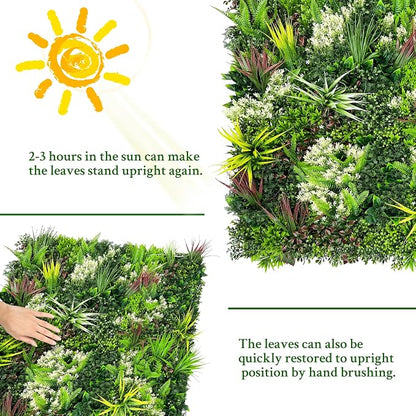 ODTORY Artificial Plant Wall Panels: 50"×120" UV-Anti Faux Grass Wall Backdrop - Image 7