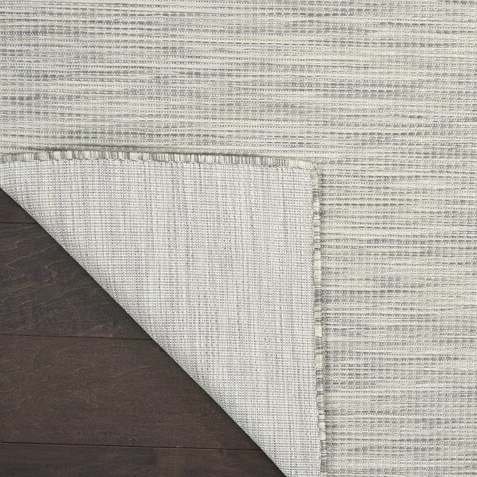 Nourison Positano Indoor-Outdoor Light Grey 5' x 7' Area Rug, Easy Cleaning, Non Shedding, Bed Room, Living Room, Dining Room, Backyard, Deck, Patio (5x7)