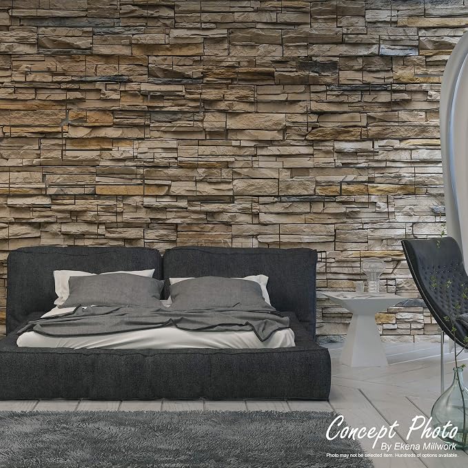 Ekena Millwork 49"W x 25 1/2"H x 1 1/4"D Acadia Ledge Stacked Stone, StoneWall - Image 14