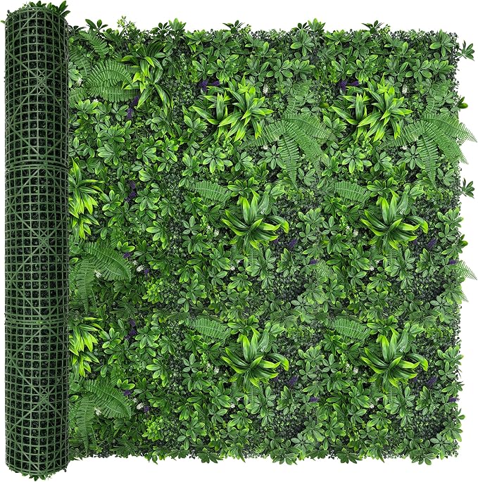 Artificial Green Boxwood Grass Wall Panels: 60"x120"（50SQFT） UV Protected Ivy by DOPGIB